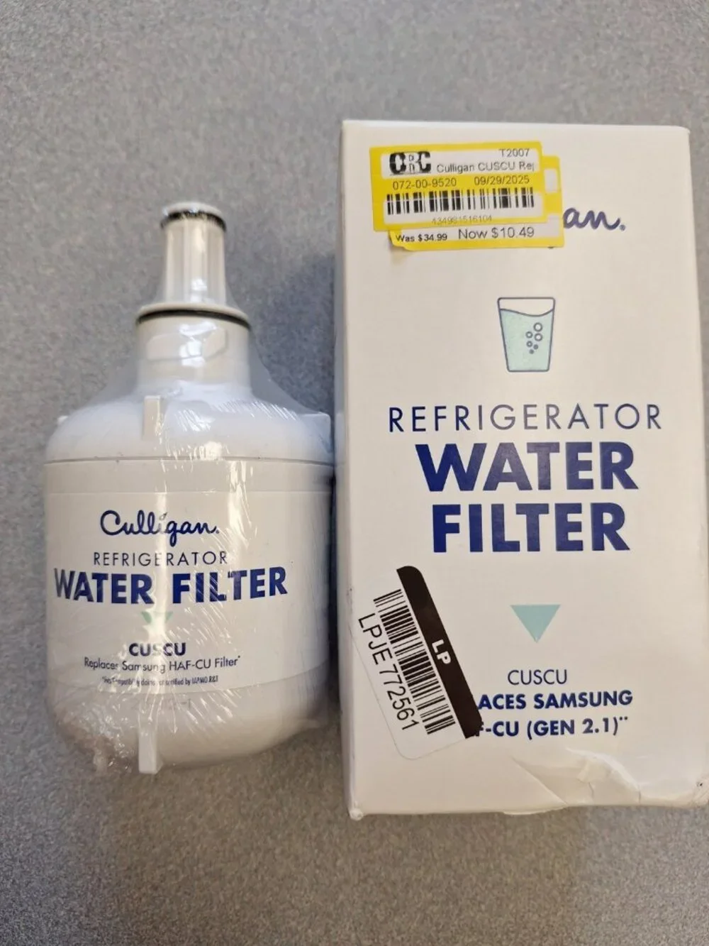Culligan CUSCU Replacement Samsung (HAF-CU1) Refrigerator Water Filter: